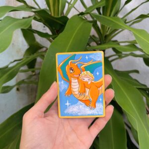 Dragonite y Estella hand painted card