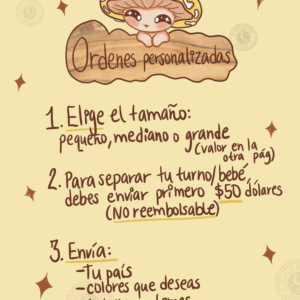 Orden personalizada info de peluche en Español