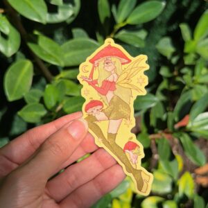 Fairy mom and her babies glitter sticker